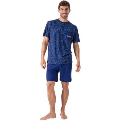 Munich Herren Sommer Kurzpyjamas MU9 Blau L Munich Herren Sommer Kurzpyjamas MU9 Blau L