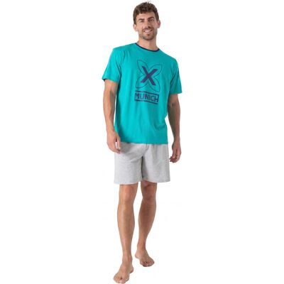 Munich Herren Sommer Kurzpyjama MU17 Türkis M Munich Herren Sommer Kurzpyjama MU17 Türkis M