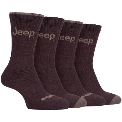 JEEP - 4 Paar Herren Anti Blister dick gepolstert Luxus Boot Socken Braun EU 39 - 45 JEEP - 4 Paar Herren Anti Blister dick gepolstert Luxus Boot Socken Braun EU 39 - 45