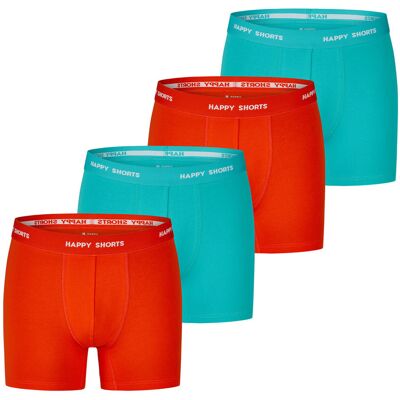 Happy Shorts Herren Retro Boxer Neon 4-Pack Retroshorts, Vintage Boxer, Mehrfarben L Happy Shorts Herren Retro Boxer Neon 4-Pack Retroshorts, Vintage Boxer, Mehrfarben L