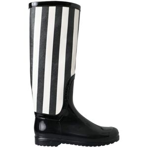 Dolce & Gabbana Gestreifte Regenstiefel wasserdicht Schwarz EU40 Dolce & Gabbana Gestreifte Regenstiefel wasserdicht Schwarz EU40