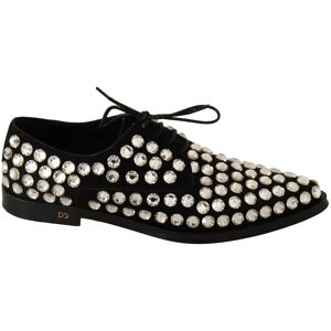 Dolce & Gabbana Kristall Wildleder Oxford-Schuhe Schwarz EU 38 Dolce & Gabbana Kristall Wildleder Oxford-Schuhe Schwarz EU 38