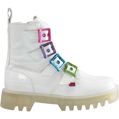 Kickers Kicker x Konfetti -Publikum Kizzie Höher Damen weiße Stiefel Weiß EU 40,5 / UK 7 Kickers Kicker x Konfetti -Publikum Kizzie Höher Damen weiße Stiefel Weiß EU 40,5 / UK 7