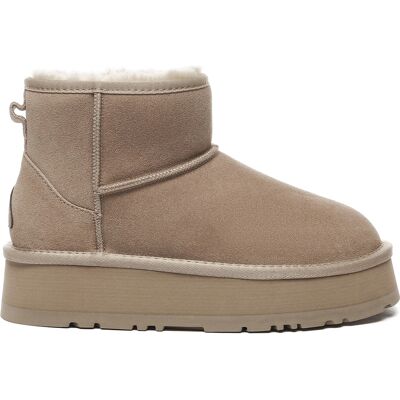 EverAU Australia EVER AU Damen Leder Plateau Kurzstiefel - Dusky Braun EU 43 / UK 9 EverAU Australia EVER AU Damen Leder Plateau Kurzstiefel - Dusky Braun EU 43 / UK 9