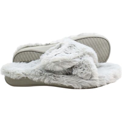 Vionic Indulge Relax Plush Damen Hausschuhe in Grau Grau EU 43 / UK 9 Vionic Indulge Relax Plush Damen Hausschuhe in Grau Grau EU 43 / UK 9