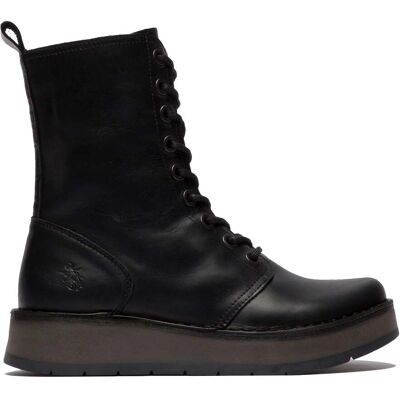Fly London Damen RAMI043 Freizeitstiefeletten aus Leder mit Schnürung, Schwarz Schwarz EU 40,5 / UK 7 Fly London Damen RAMI043 Freizeitstiefeletten aus Leder mit Schnürung, Schwarz Schwarz EU 40,5 / UK 7