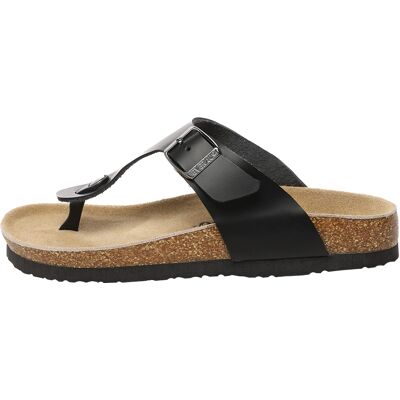 EverAU Australia EVER AU Damen Flamingo Leder Zehenstegsandalen - Schwarzes Leder Schwarz EU 37 / UK 4 EverAU Australia EVER AU Damen Flamingo Leder Zehenstegsandalen - Schwarzes Leder Schwarz EU 37 / UK 4