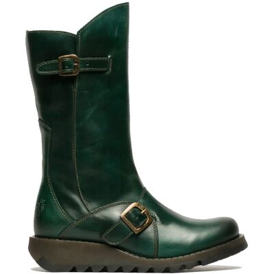 Fly London Damen Grüne MES 2 Plateaustiefel mit Keilabsatz, Schnalle und Reißverschluss aus Leder Dunkelgrün EU 36 / UK 3 Fly London Damen Grüne MES 2 Plateaustiefel mit Keilabsatz, Schnalle und Reißverschluss aus Leder Dunkelgrün EU 36 / UK 3
