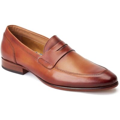 Base London Bruno Herren Mokassins aus gebranntem Tan-Leder Bräunen EU 42 / UK 8 Base London Bruno Herren Mokassins aus gebranntem Tan-Leder Bräunen EU 42 / UK 8