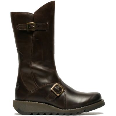 Fly London Damen MES 2 Plateaustiefel mit Keilabsatz, Schnalle, halbhohem Schaft, Reißverschluss, Braun Braun EU 37 / UK 4 Fly London Damen MES 2 Plateaustiefel mit Keilabsatz, Schnalle, halbhohem Schaft, Reißverschluss, Braun Braun EU 37 / UK 4