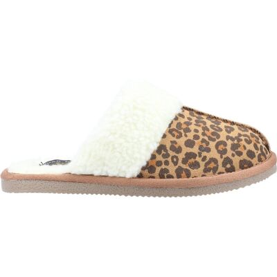 Hush Puppies - Damen Hausschuhe "Arianna", Leo-Muster, Wildleder (Braun/Weiß) Braun EU 36 / UK 3 Hush Puppies - Damen Hausschuhe "Arianna", Leo-Muster, Wildleder (Braun/Weiß) Braun EU 36 / UK 3