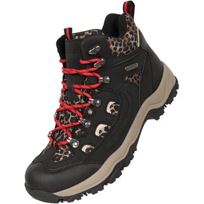 Mountain Warehouse Womens/Ladies Adventurer Leopard Print Faux Suede Waterproof Walking Boots (Schwarz) Schwarz EU 38 / UK 5 Mountain Warehouse Womens/Ladies Adventurer Leopard Print Faux Suede Waterproof Walking Boots (Schwarz) Schwarz EU 38 / UK 5