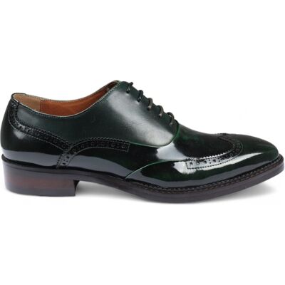 Justin Reess Herren-Brogue-Schuhe aus grünem Lackleder - Harry Grün EU 43 / UK 9 Justin Reess Herren-Brogue-Schuhe aus grünem Lackleder - Harry Grün EU 43 / UK 9