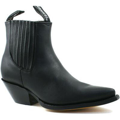 Schwarze Unisex-Western-Chelsea-Stiefel von Grinders – Mustang Schwarz EU40 Schwarze Unisex-Western-Chelsea-Stiefel von Grinders – Mustang Schwarz EU40
