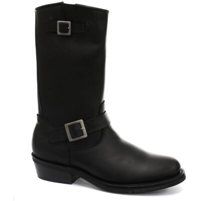 Grinders Unisex Schwarze Western-Lederstiefel mit glatter Sohle-Rebel Schwarz EU40 Grinders Unisex Schwarze Western-Lederstiefel mit glatter Sohle-Rebel Schwarz EU40