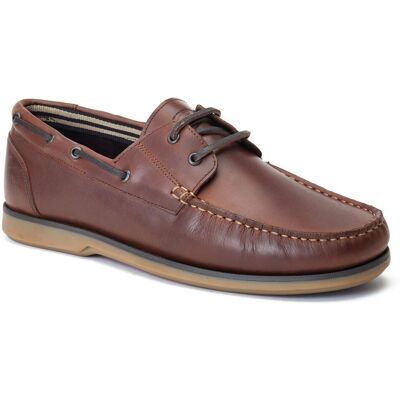 Base London Stern Herren Bootsschuhe aus gebrannt braunem Leder Braun EU 40,5 / UK 7 Base London Stern Herren Bootsschuhe aus gebrannt braunem Leder Braun EU 40,5 / UK 7