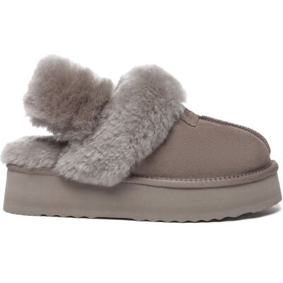 EverAU Australia EVER AU Damen Leder Hausschuhe Mit Zwei Abnehmbaren Riemen - Fantail Braun EU 39/UK 6 EverAU Australia EVER AU Damen Leder Hausschuhe Mit Zwei Abnehmbaren Riemen - Fantail Braun EU 39/UK 6
