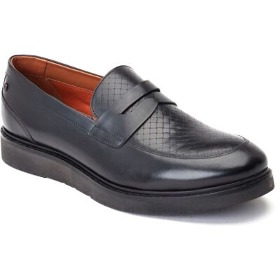 Base London Sid Leder Herren schwarze Mokassins Schwarz EU 43 / UK 9 Base London Sid Leder Herren schwarze Mokassins Schwarz EU 43 / UK 9