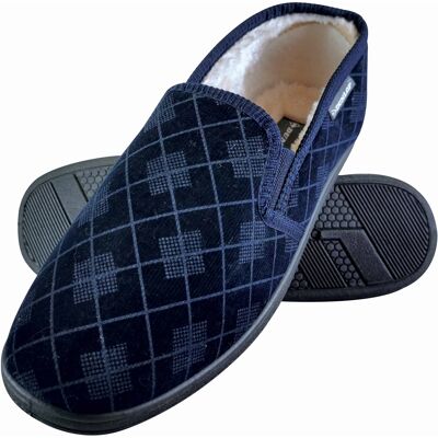 DUNLOP - HERREN PLÜSCHPELZ GEFÜTTERT MEMORY FOAM KARIERT MOKASSIN HAUSSCHUHE MIT HARTER SOHLE Marine EU 44.5 / UK 10 DUNLOP - HERREN PLÜSCHPELZ GEFÜTTERT MEMORY FOAM KARIERT MOKASSIN HAUSSCHUHE MIT HARTER SOHLE Marine EU 44.5 / UK 10