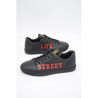 Dolce & Gabbana Herren Leder Low-Top Sneaker Schwarz EU 41 / UK 7,5 Dolce & Gabbana Herren Leder Low-Top Sneaker Schwarz EU 41 / UK 7,5