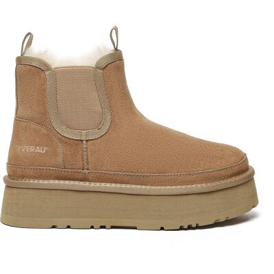 EverAU Australia EVER AU Damen Leder Plateau Kurzstiefel Chelsea - Shoveler Kastanie EU 39/UK 6 EverAU Australia EVER AU Damen Leder Plateau Kurzstiefel Chelsea - Shoveler Kastanie EU 39/UK 6
