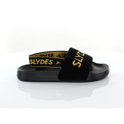 Slydes Coin Womens Slip auf Rückengurt Flip Flop Sliders Sandalen SS20 schwarzes Gold Schwarz EU 37 / UK 4 Slydes Coin Womens Slip auf Rückengurt Flip Flop Sliders Sandalen SS20 schwarzes Gold Schwarz EU 37 / UK 4