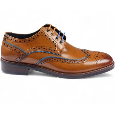 Justin Reess Herren-Brogue-Schuhe aus braunem Leder, klassisch, Simon Braun EU 40,5 / UK 7 Justin Reess Herren-Brogue-Schuhe aus braunem Leder, klassisch, Simon Braun EU 40,5 / UK 7