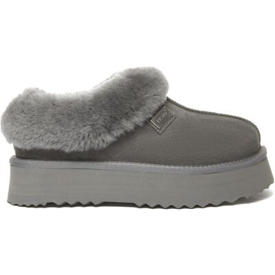 EverAU Australia EVER AU Damen Leder Hausschuhe - Topknot Grau EU 40,5 / UK 7 EverAU Australia EVER AU Damen Leder Hausschuhe - Topknot Grau EU 40,5 / UK 7