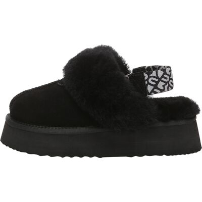 EverAU Australia EVER AU Frauen Wagtail abnehmbaren Riemen Plattform Hausschuhe - Schwarz Schwarz EU 36 / UK 3 EverAU Australia EVER AU Frauen Wagtail abnehmbaren Riemen Plattform Hausschuhe - Schwarz Schwarz EU 36 / UK 3