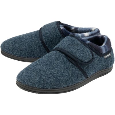 Klettverschluss Hausschuhe für Männer Dunlop Memory Foam Orthapedic Easy Close Haus Schlafzimmer Indoor - Navy Marine EU 47.5 / UK 12 Klettverschluss Hausschuhe für Männer Dunlop Memory Foam Orthapedic Easy Close Haus Schlafzimmer Indoor - Navy Marine EU 47.5 / UK 12