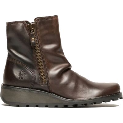 Fly London Damen MON944 Chelsea-Stiefel aus Leder mit Keilabsatz und Reißverschluss, Braun Braun EU 36 / UK 3 Fly London Damen MON944 Chelsea-Stiefel aus Leder mit Keilabsatz und Reißverschluss, Braun Braun EU 36 / UK 3