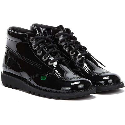 Kickers Kick Hi Womens Patent Stiefel - (Schwarz) Schwarz EU 42 / UK 8 Kickers Kick Hi Womens Patent Stiefel - (Schwarz) Schwarz EU 42 / UK 8