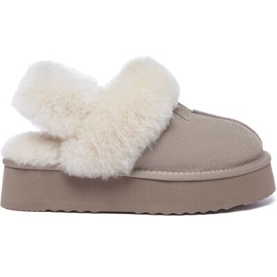 EverAU Australia EVER AU Damen Leder Hausschuhe Mit Zwei Abnehmbaren Riemen - Fantail Sand EU 40,5 / UK 7 EverAU Australia EVER AU Damen Leder Hausschuhe Mit Zwei Abnehmbaren Riemen - Fantail Sand EU 40,5 / UK 7