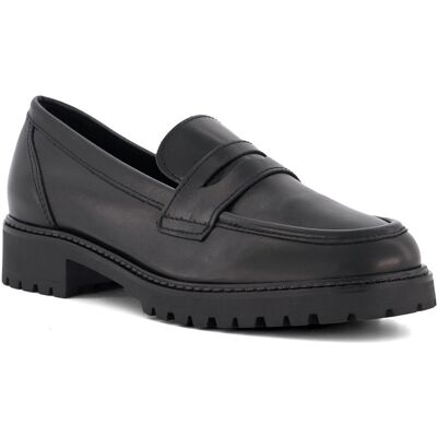Dune London Dune Gild Damen Schwarze Lederloafer Schwarz EU 42 / UK 8 Dune London Dune Gild Damen Schwarze Lederloafer Schwarz EU 42 / UK 8