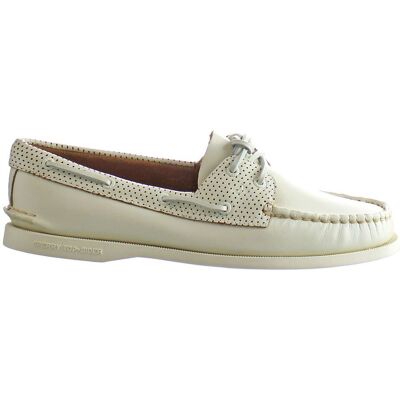 Sperry A/0 2-Eye Pin Perf Mens White Schuhe Weiß EU 37,5 / UK 4,5 Sperry A/0 2-Eye Pin Perf Mens White Schuhe Weiß EU 37,5 / UK 4,5