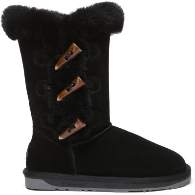 EverAU Australia EVER AU Damenstiefel mit Hornknöpfen - Ashy Schwarz EU 38 / UK 5 EverAU Australia EVER AU Damenstiefel mit Hornknöpfen - Ashy Schwarz EU 38 / UK 5