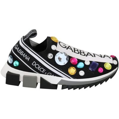 Dolce & Gabbana Frauen Schwarz Multicolor Crystal Sneakers Schuhe Schwarz 35,5 EU/IT Dolce & Gabbana Frauen Schwarz Multicolor Crystal Sneakers Schuhe Schwarz 35,5 EU/IT