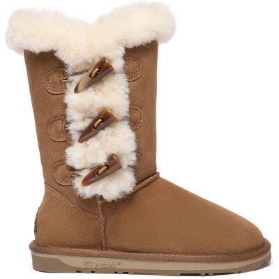 EverAU Australia EVER AU Damenstiefel mit Hornknöpfen - Ashy Kastanie EU 36 / UK 3 EverAU Australia EVER AU Damenstiefel mit Hornknöpfen - Ashy Kastanie EU 36 / UK 3