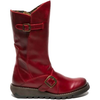 Fly London Damen MES 2 Plateaustiefel mit Keilabsatz, Schnalle, halbhohem Schaft, Reißverschluss, Rot Rot EU 37 / UK 4 Fly London Damen MES 2 Plateaustiefel mit Keilabsatz, Schnalle, halbhohem Schaft, Reißverschluss, Rot Rot EU 37 / UK 4