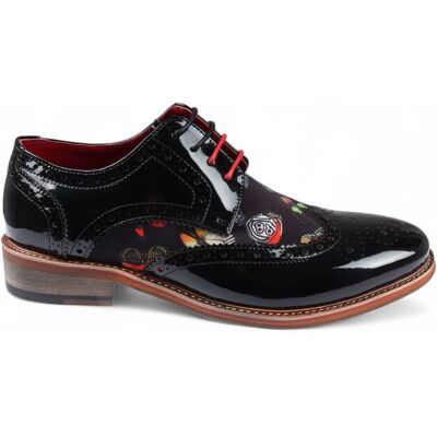 Justin Reess Herren-Brogue-Schuhe aus Lackleder mit Schmetterlings-Print - Julius Schwarz EU 44.5 / UK 10 Justin Reess Herren-Brogue-Schuhe aus Lackleder mit Schmetterlings-Print - Julius Schwarz EU 44.5 / UK 10
