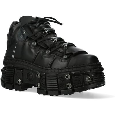 New Rock Goth Leder Stiefeletten-WALL106-S25 Schwarz EU 36 New Rock Goth Leder Stiefeletten-WALL106-S25 Schwarz EU 36