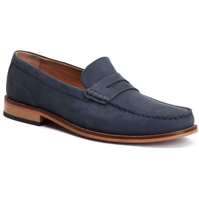 Base London Garfield Herren Mokassins aus Leder in Marineblau Marine EU 46 / UK 11 Base London Garfield Herren Mokassins aus Leder in Marineblau Marine EU 46 / UK 11
