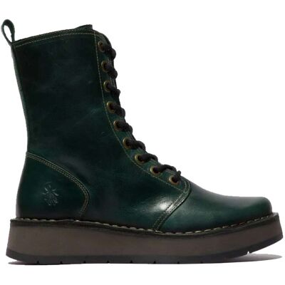 Fly London Damen RAMI043 Freizeitstiefeletten aus Leder mit Schnürung, Grün Dunkelgrün EU 37 / UK 4 Fly London Damen RAMI043 Freizeitstiefeletten aus Leder mit Schnürung, Grün Dunkelgrün EU 37 / UK 4