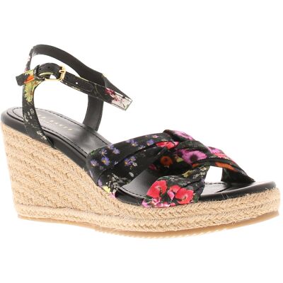 Ted Baker Damen Sandalen Cardima Espadrille Keilabsatz Floral Druck Schwarz Schwarz EU 38 / UK 5 Ted Baker Damen Sandalen Cardima Espadrille Keilabsatz Floral Druck Schwarz Schwarz EU 38 / UK 5