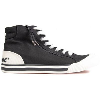 Rocket Dog Jazzin Hi Top Turnschuhe Damen Schwarz EU 42 / UK 8 Rocket Dog Jazzin Hi Top Turnschuhe Damen Schwarz EU 42 / UK 8