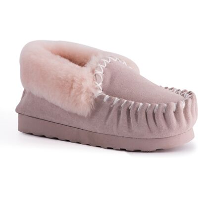 Aus Wooli "Waterloo" Australia Hand Stitched Damen Schaffell Mokassin, blassrosa Rosa EU 42 / UK 8 Aus Wooli "Waterloo" Australia Hand Stitched Damen Schaffell Mokassin, blassrosa Rosa EU 42 / UK 8