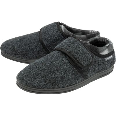 Klettverschluss Hausschuhe für Männer Dunlop Memory Foam Orthapedic Easy Close Haus Schlafzimmer Indoor - Charcoal Grau EU 40,5 / UK 7 Klettverschluss Hausschuhe für Männer Dunlop Memory Foam Orthapedic Easy Close Haus Schlafzimmer Indoor - Charcoal Grau EU 40,5 / UK 7