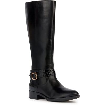 Geox D Felicity Leder Women's Schwarz Stiefel Schwarz EU 38 / UK 5 Geox D Felicity Leder Women's Schwarz Stiefel Schwarz EU 38 / UK 5