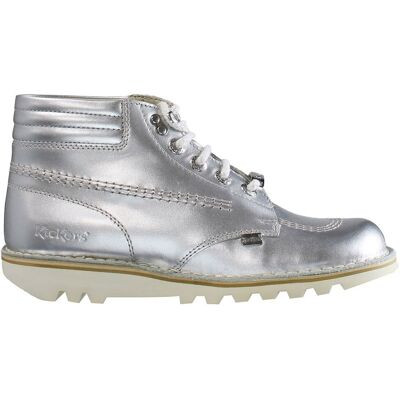 Kickers Kicker Throwback -Knöchel Damen Silberstiefel Silber EU 36 / UK 3 Kickers Kicker Throwback -Knöchel Damen Silberstiefel Silber EU 36 / UK 3