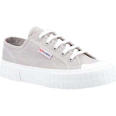 Superga Damen 2630 Streifen Grau Turnschuhe Superga Damen 2630 Streifen Grau Turnschuhe